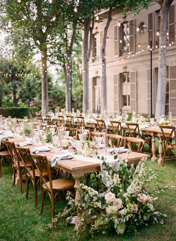 A romantic wedding at Meridian House featuring stone terraces and European-inspired gardens in Washington DC