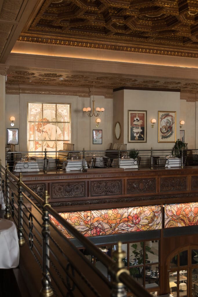 Parisian-style restaurant wedding venue La Grande Boucherie in Washington DC with dramatic architecture