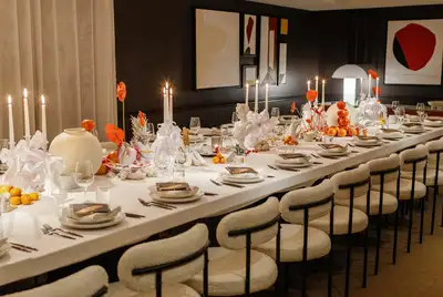 A cozy and modern wedding at The Lyle with exposed brick and stylish interiors in Washington DC
