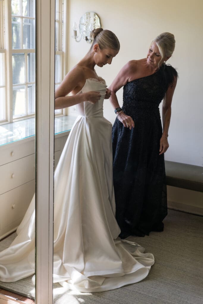 bride and mother emotional moment during wedding morning in Middleburg VA estate home