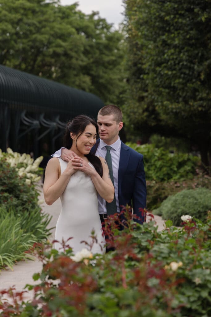 Couple laughing together at the National Gallery of Art Sculpture Garden