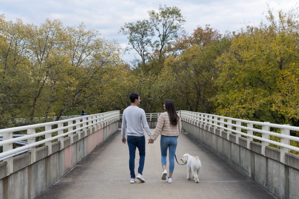 Adventurous engagement session at Theodore Roosevelt Island