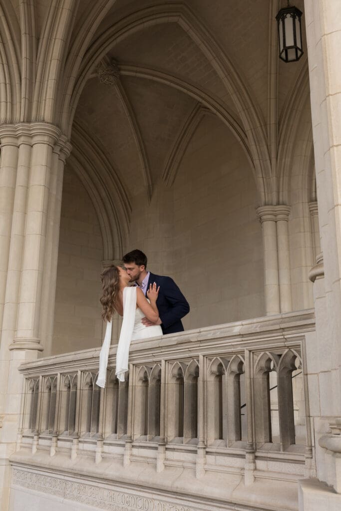 Romantic engagement session at Washington National Cathedral and Bishop’s Garden