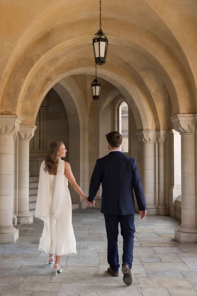 Romantic engagement session at Washington National Cathedral and Bishop’s Garden