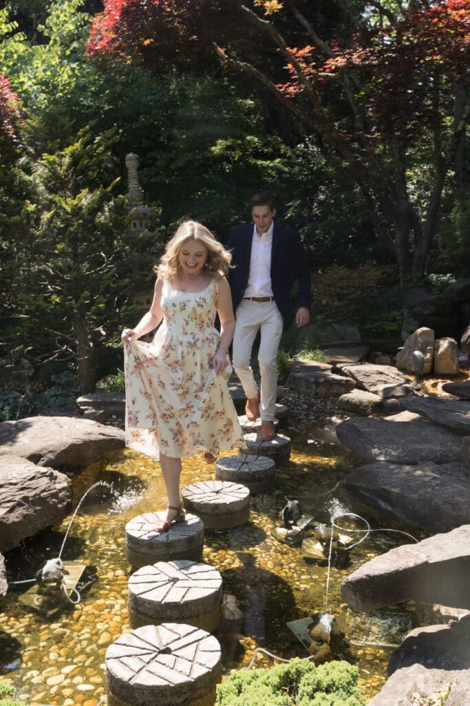 Elegant engagement portraits at Hillwood Estate, Museum & Gardens in Washington DC