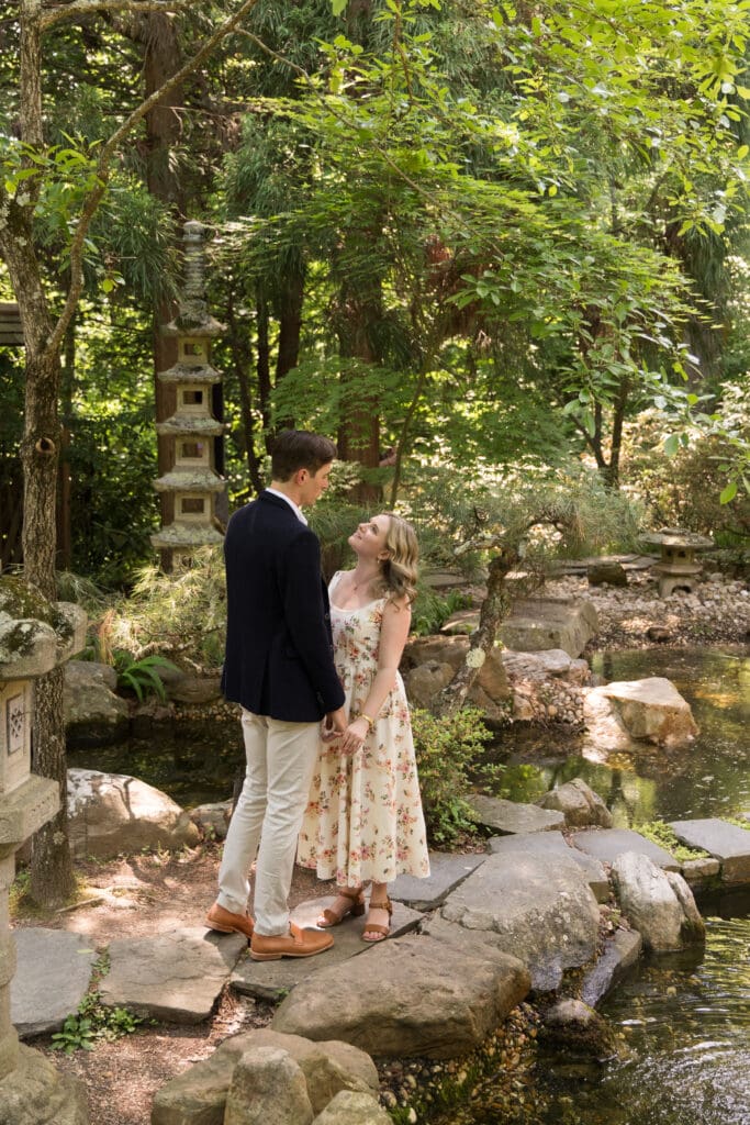 Elegant engagement portraits at Hillwood Estate, Museum & Gardens in Washington DC
